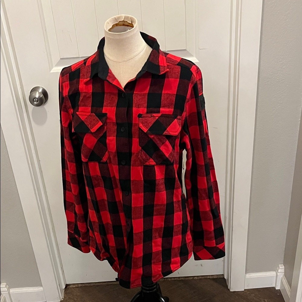 Red and Black Checkered Men's Shirt Jacket
